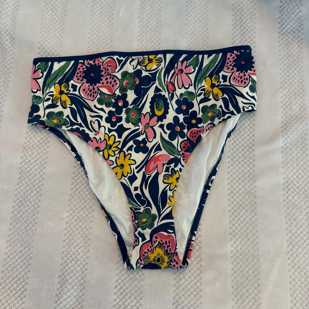 new roller rabbit high waisted floral bathing suit bottoms size XL extra large